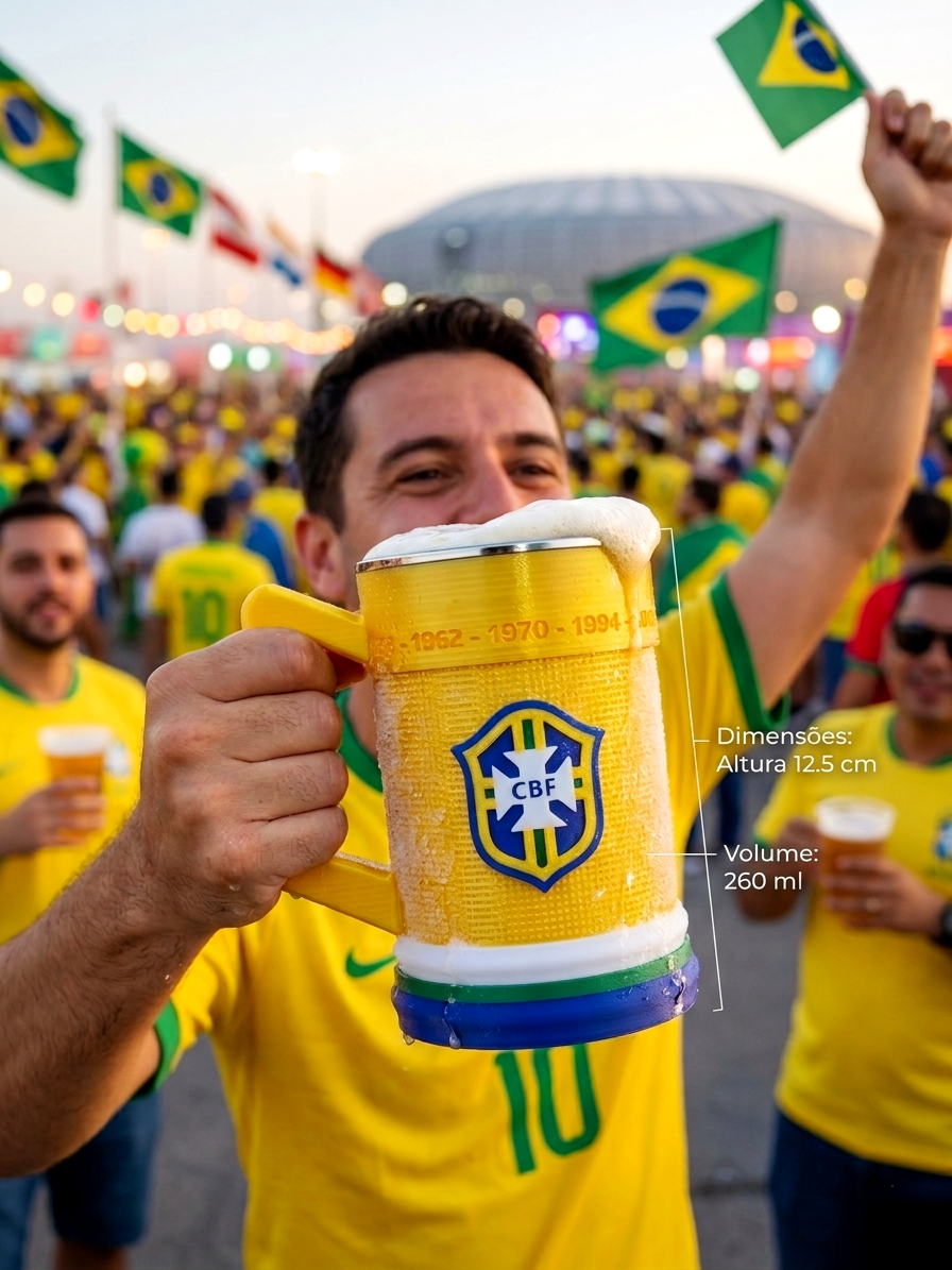 Jarra Choop Caneca Personalizada Copa do Mundo Brasil 260ml
