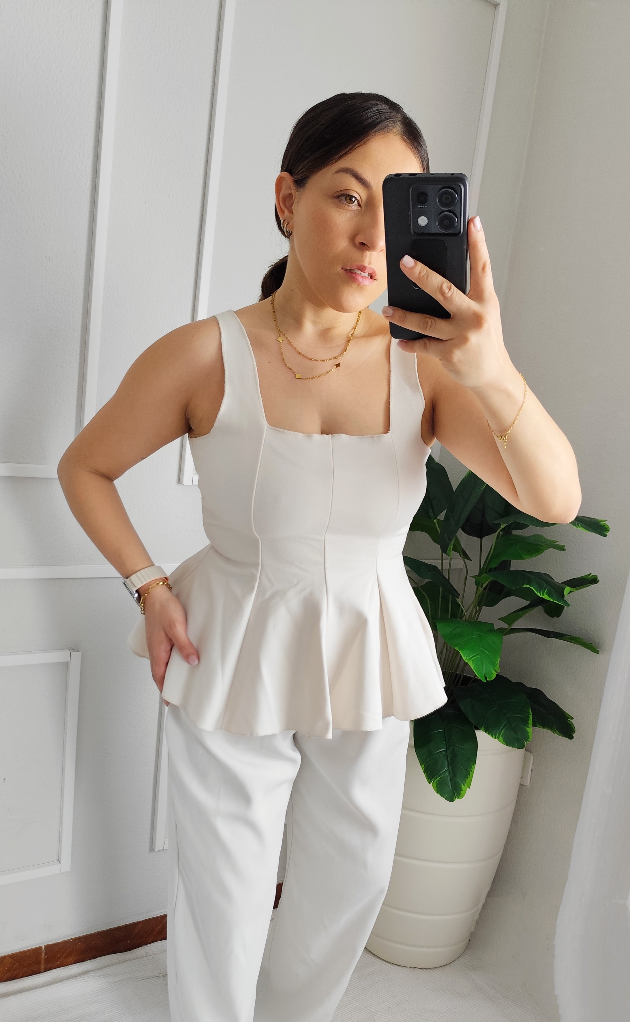 Blusa Peplum top feminino Estruturada – Elegância e Versatilidade