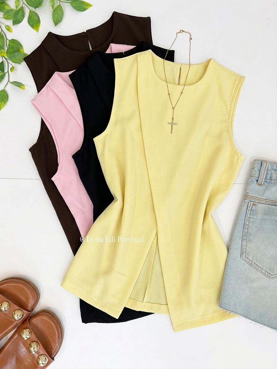 Top Assimétrico Sem Mangas – Elegância e Leveza